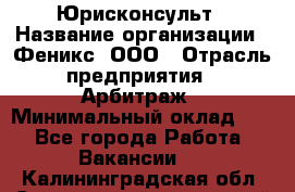 Юрисконсульт › Название организации ­ Феникс, ООО › Отрасль предприятия ­ Арбитраж › Минимальный оклад ­ 1 - Все города Работа » Вакансии   . Калининградская обл.,Светловский городской округ 